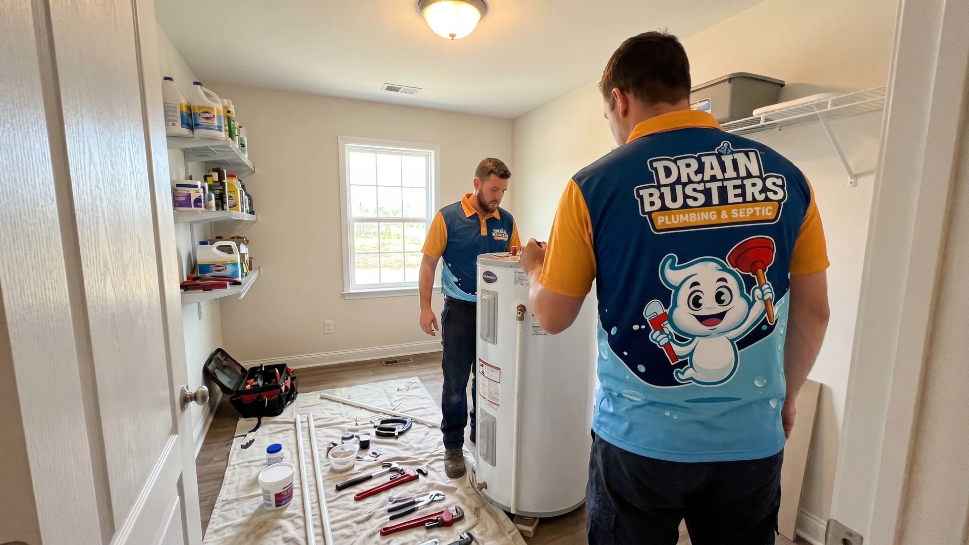 Drain Busters tanked water heater maintenance and repair service.